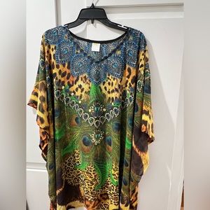 NWOT Multi colored swim coverup